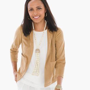 NWT Chico's Faux Suede Perforated Jacket - Size 1(Small)